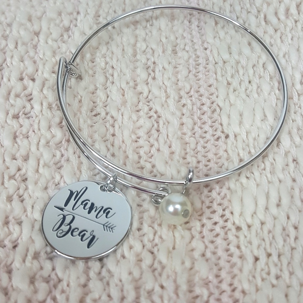 NEW Mama Bear Bangle Bracelet - Mom Mother Gift - Picture 2 of 4